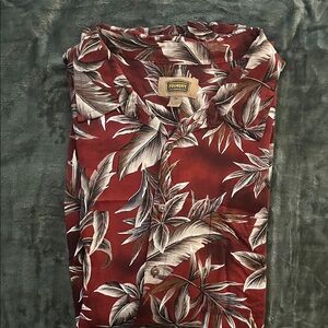 The Foundry Supply Co. Men's Burgundy Leaf Print Shirt